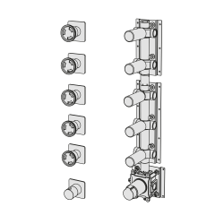 Shower mixer with 5 manifolds