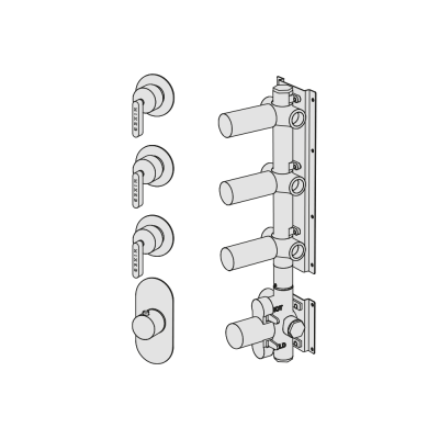 Shower mixer with 3 manifolds