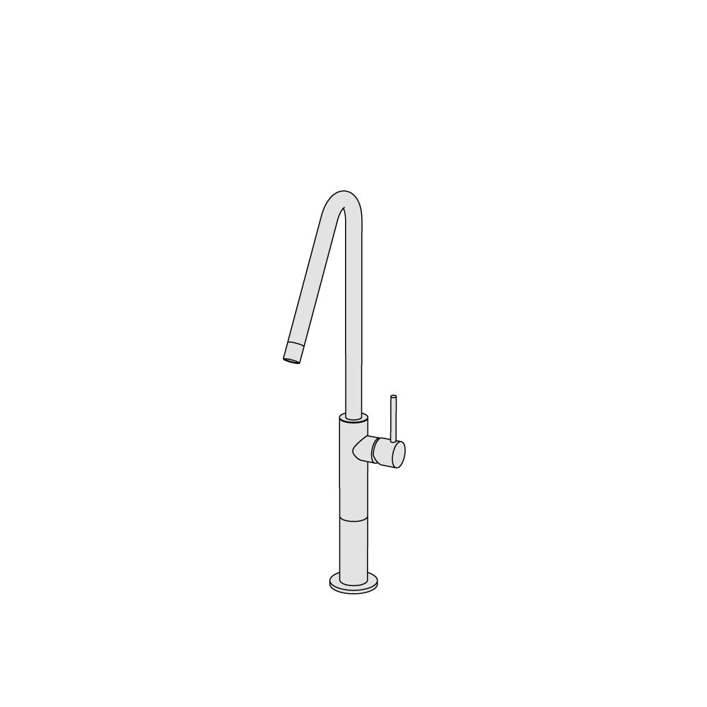 High basin mixer with high spout